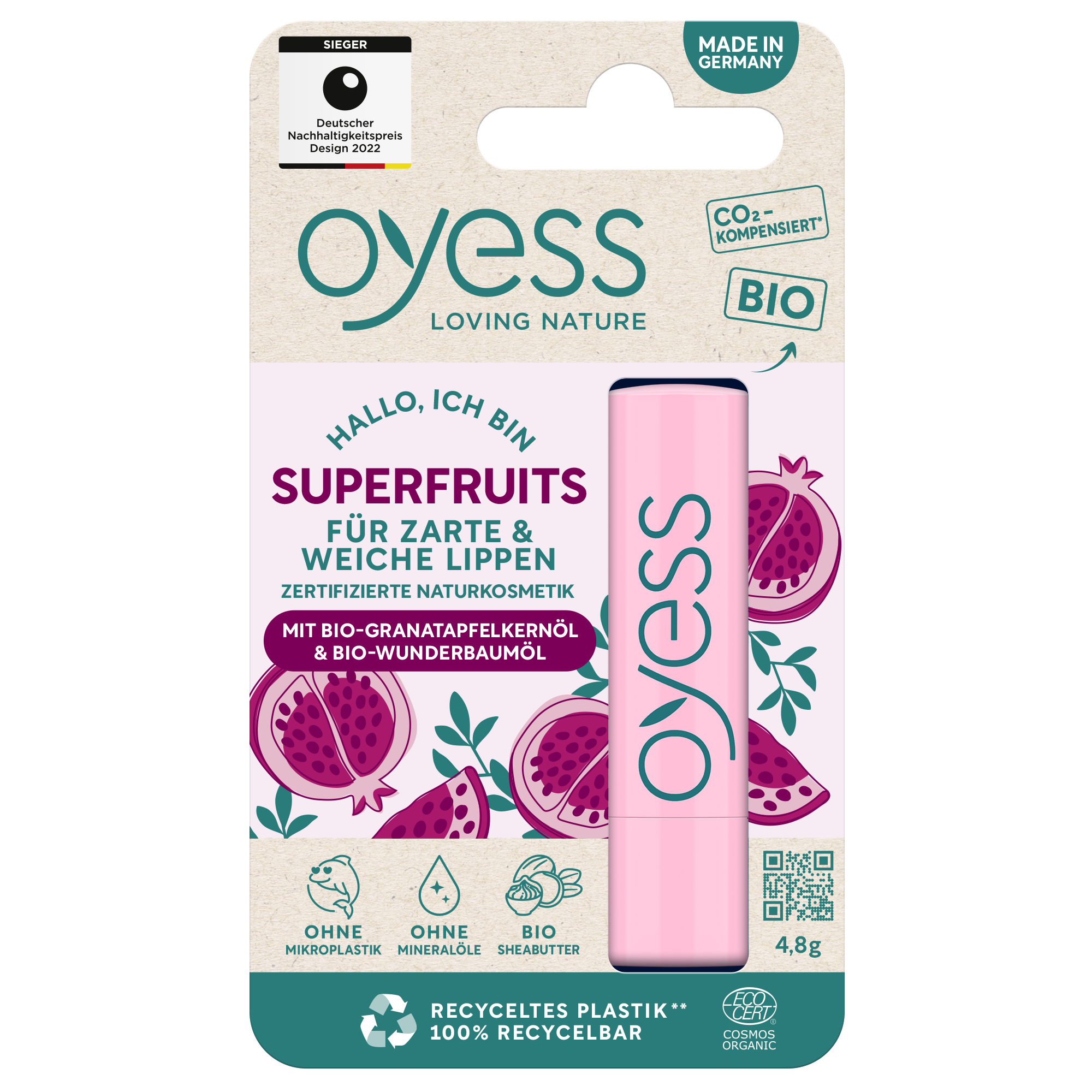 OYESS Lippenbalsam Superfruits, 4,8g