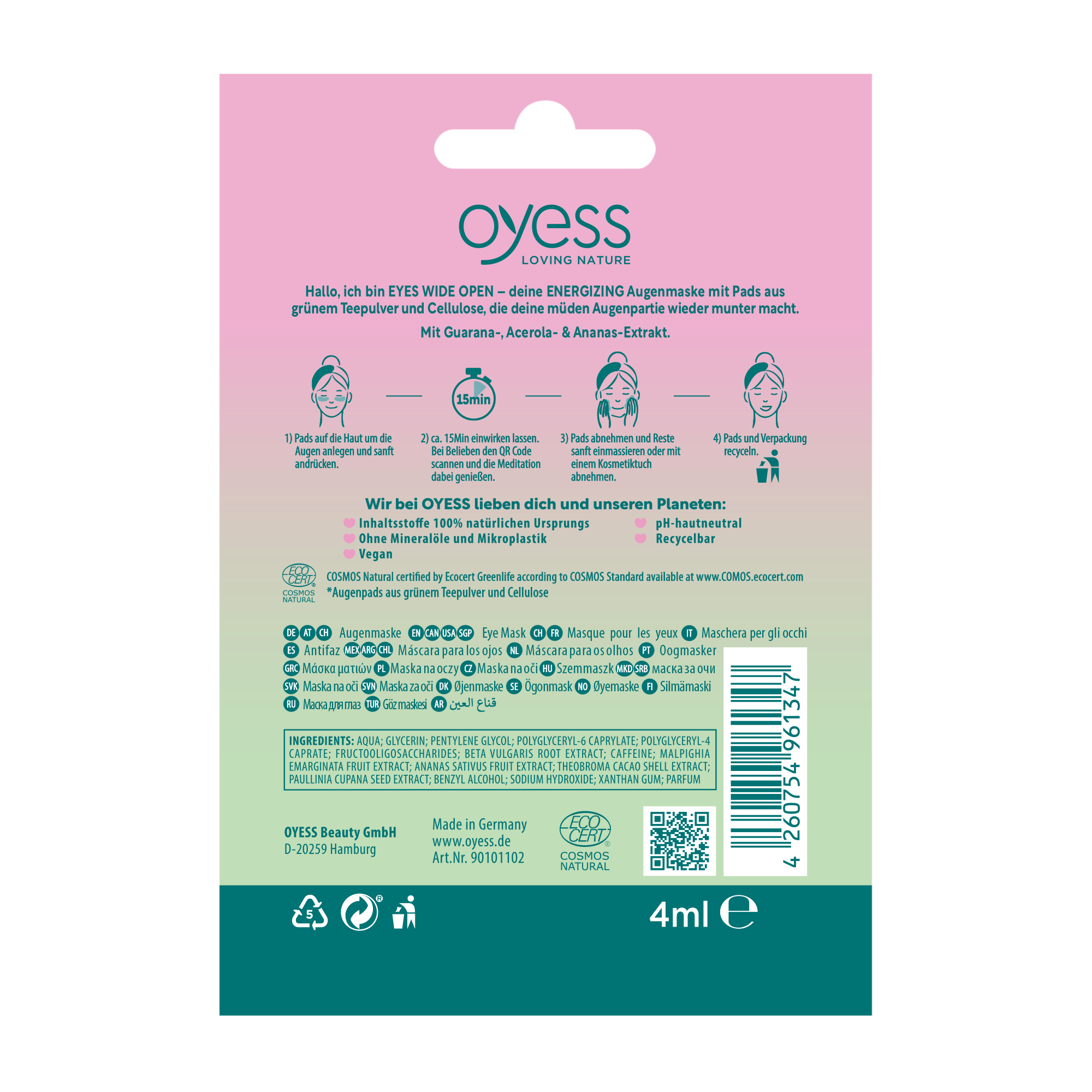 OYESS eye mask EYES WIDE OPEN - Energizing