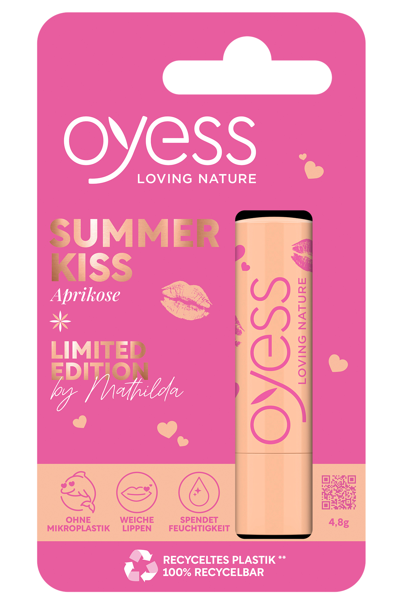 OYESS Lip Balm Limited Edition »SUMMER KISS« Apricot by Mathilda, 4.8g