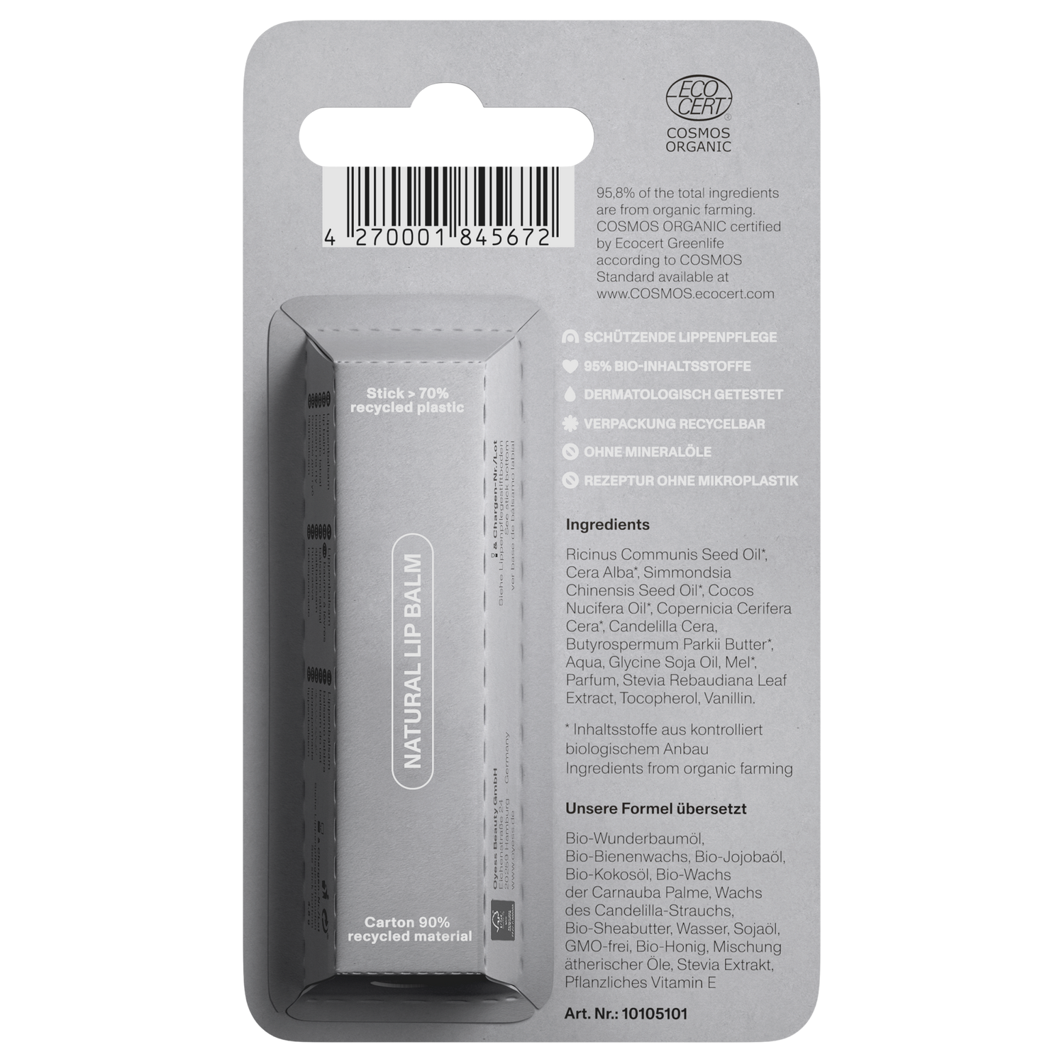 Balsamo labbra OYESS Miele, 4,8 g