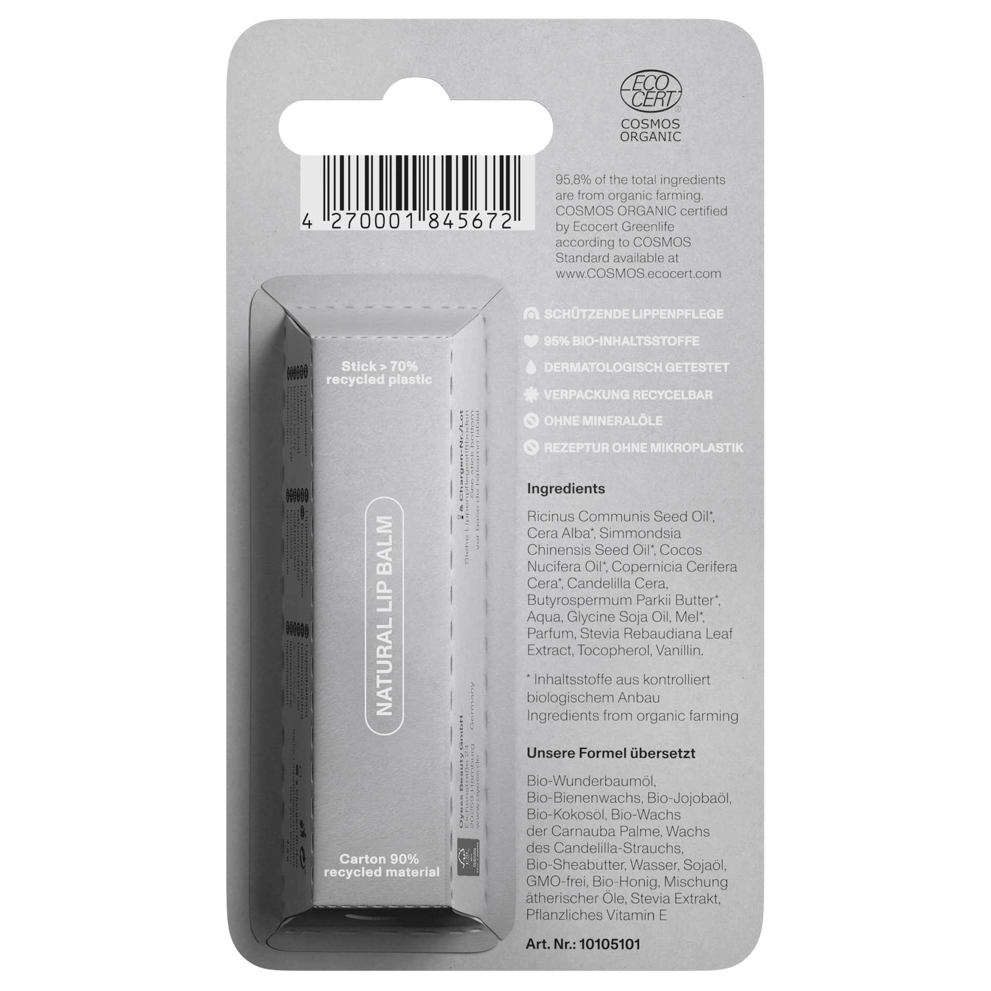 Balsamo labbra OYESS Miele, 4,8 g