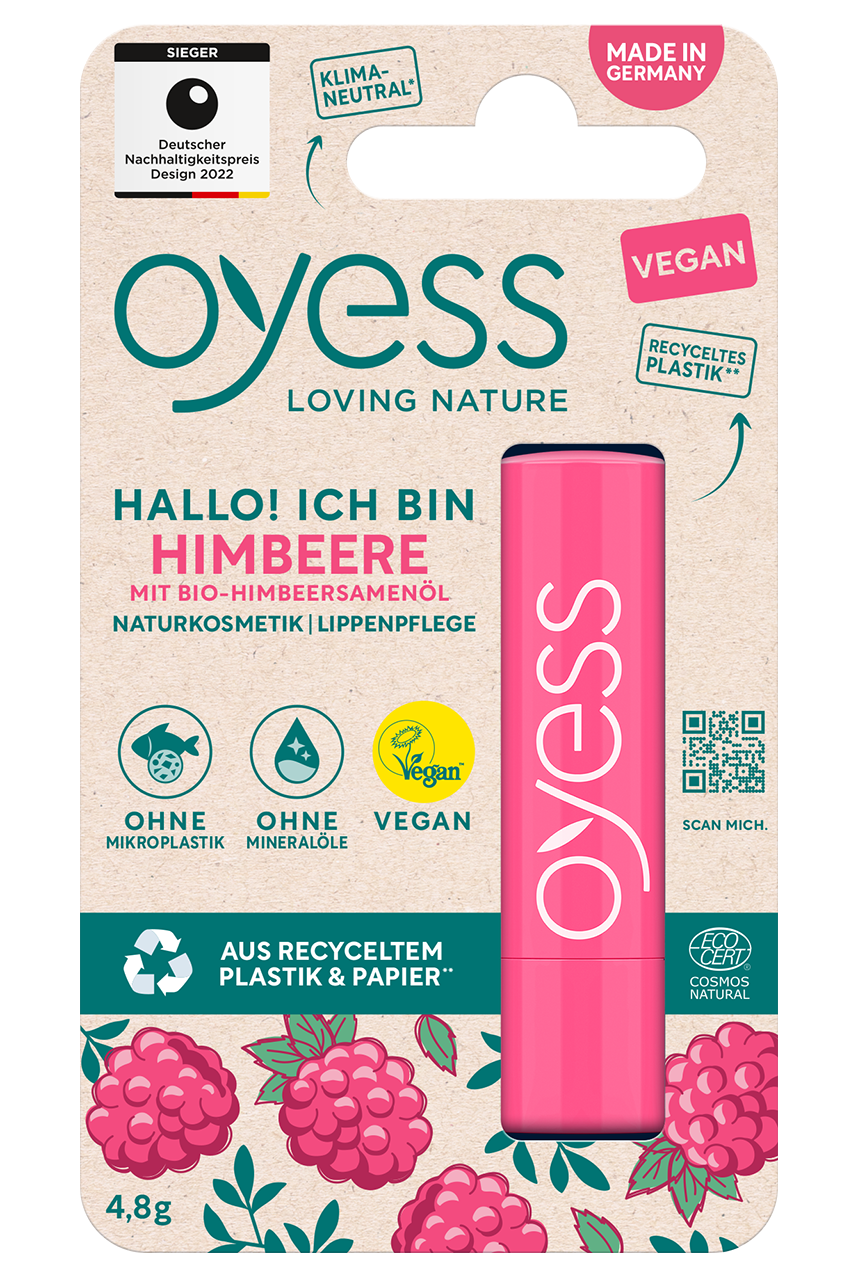 OYESS Lip Balm Raspberry Vegan, 4.8g