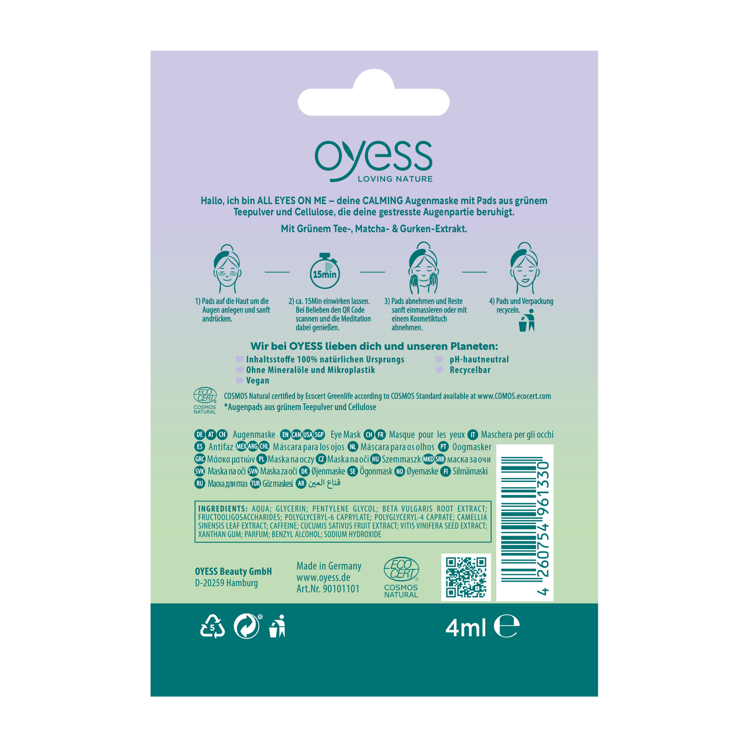 OYESS eye mask ALL EYES ON ME - Calming