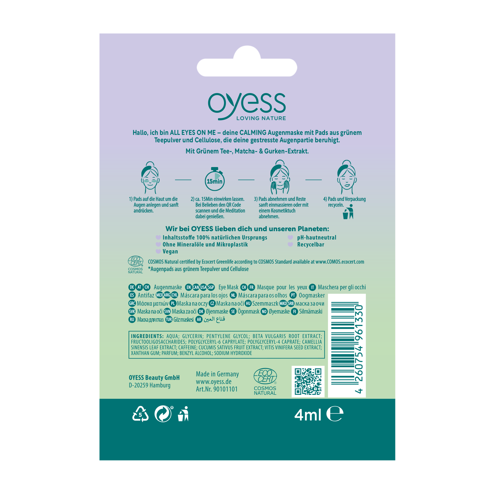 OYESS eye mask ALL EYES ON ME - Calming